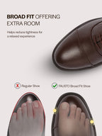 men brown genuine leather formal office comfort broad feet oxford lace up shoes