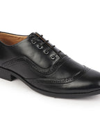 Men Black Formal Office Round Toe Comfort Brogue Lace Up Shoes