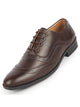 Men Brown Formal Office Round Toe Comfort Brogue Lace Up Shoes