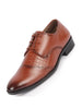 Men Tan Party Formal Office Comfort Embossed Design Lace Up Shoes