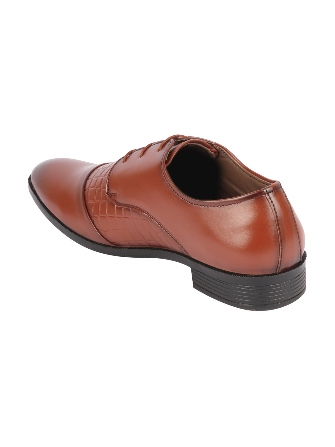 Shop Men Tan Party Formal Office Comfort Embossed Design Lace Up Shoes Online.