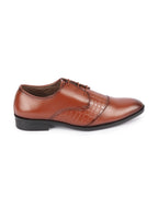 Shop Men Tan Party Formal Office Comfort Embossed Design Lace Up Shoes Online.