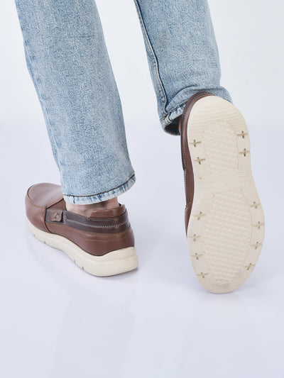 men tan genuine leather feather lightweight eva sole formal office comfort broad feet slip on shoes