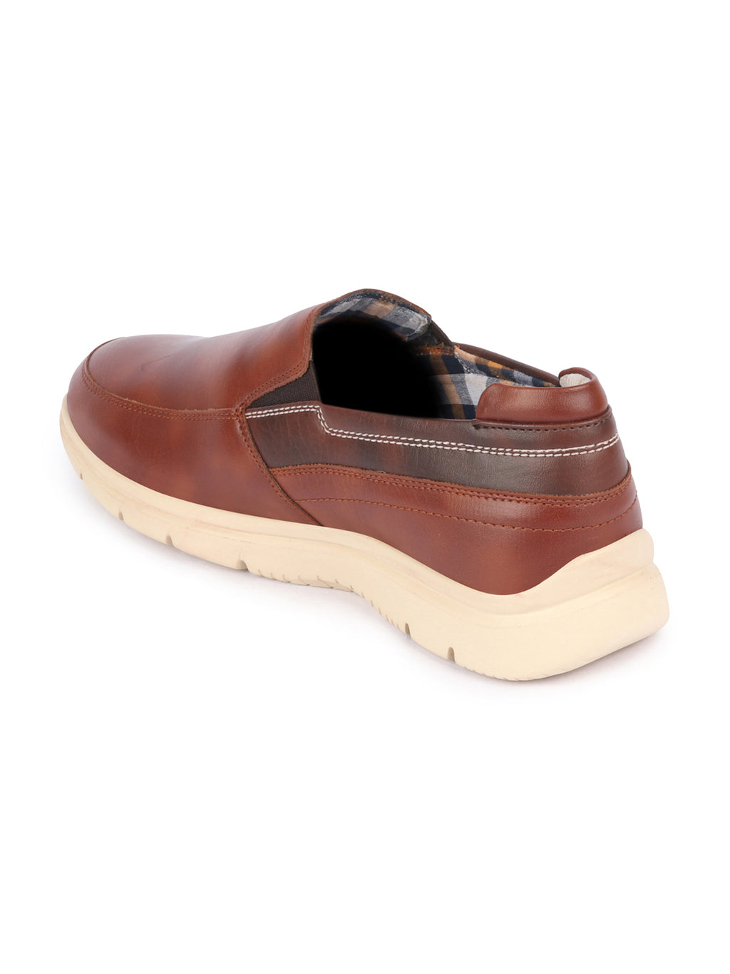 men tan genuine leather feather lightweight eva sole formal office comfort broad feet slip on shoes