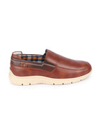 men tan genuine leather feather lightweight eva sole formal office comfort broad feet slip on shoes