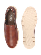 men tan genuine leather feather lightweight eva sole formal office comfort broad feet slip on shoes