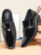 Men Black Patent Leather Shine Buckle Strap Party Wedding Dress Tuxedo Slip On Shoes