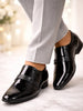 Men Black Patent Leather Shine Buckle Strap Party Wedding Dress Tuxedo Slip On Shoes