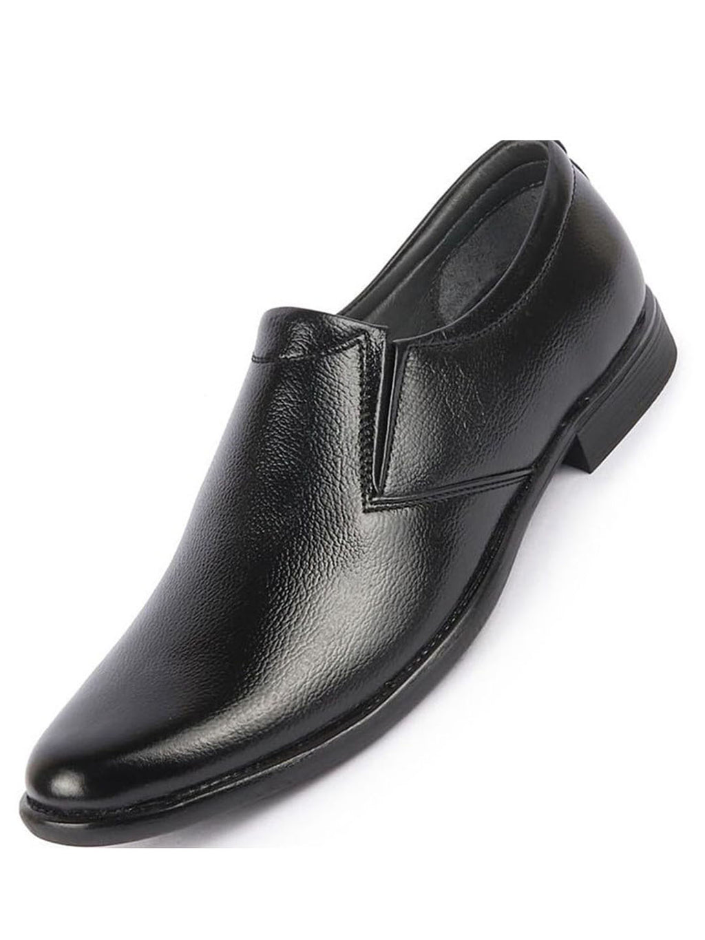 Shop Men Black Genuine Leather Classic Formal Office Slip On Shoes Online.