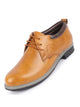 Men Tan Genuine Leather Broad Feet Formal Lace Up Shoes with TPR Welted Sole