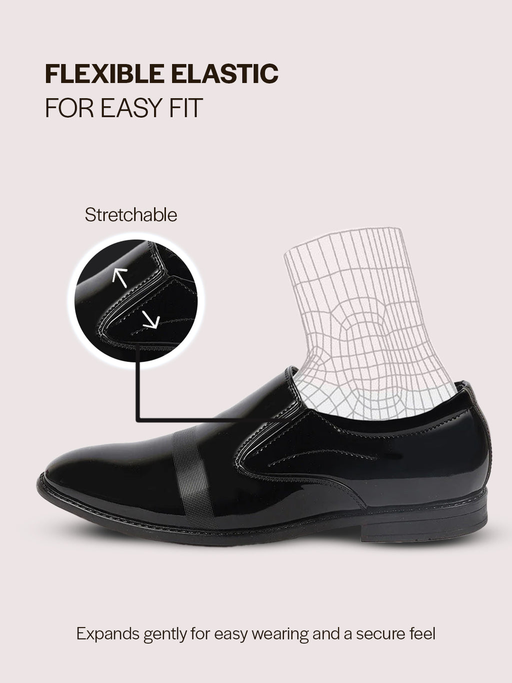 men black patent leather party formal textured strip slip on shoes