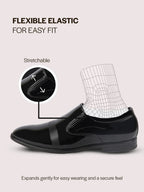 men black patent leather party formal textured strip slip on shoes