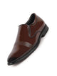 Men Tan Patent Leather Party Formal Textured Strip Slip On Shoes