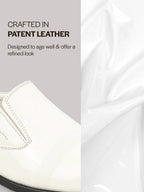 men white patent leather party formal textured strip slip on shoes