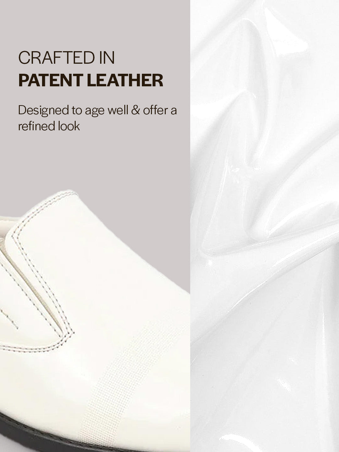 men white patent leather party formal textured strip slip on shoes