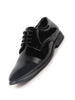 Men Black Patent Leather Party Formal Textured Strip Lace Up Shoes