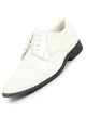 Men White Patent Leather Party Formal Textured Strip Lace Up Shoes