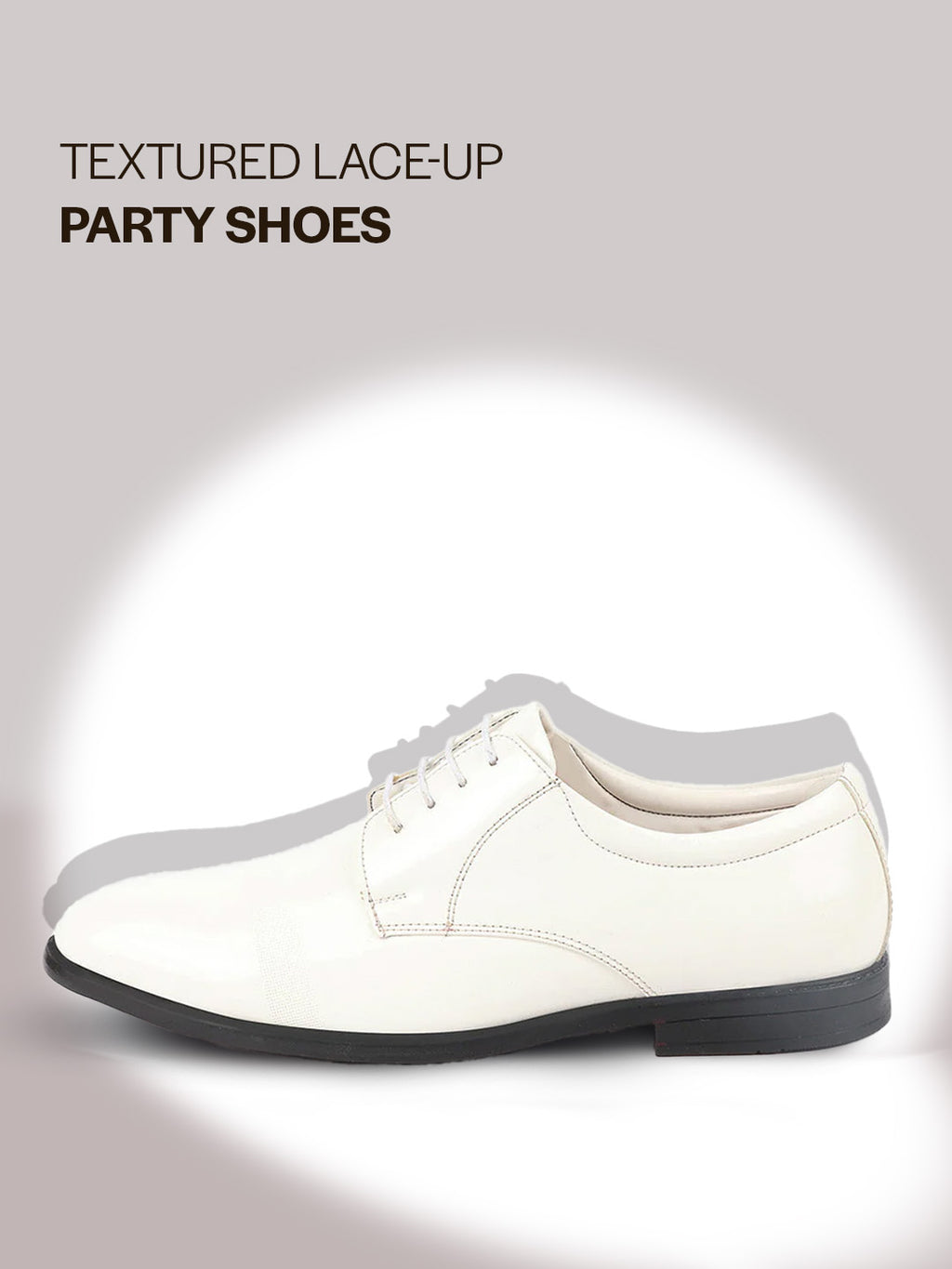 shop men white patent leather party formal textured strip lace up shoes online.