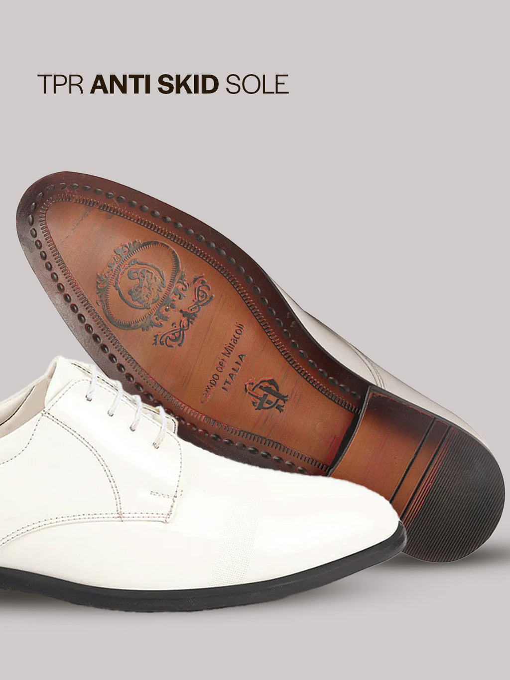 shop men white patent leather party formal textured strip lace up shoes online.