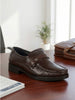 Men Black Genuine Leather Formal Slip On Moccasins Shoes for Office|Memory Cushion Meeting Slip-Ons
