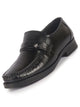 Men Black Genuine Leather Formal Slip On Moccasins Shoes for Office|Memory Cushion Meeting Slip-Ons