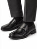 Men Black Genuine Leather Formal Slip On Moccasins Shoes for Office|Memory Cushion Meeting Slip-Ons