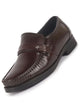 Men Brown Genuine Leather Formal Slip On Moccasins Shoes for Office|Memory Cushion Meeting Slip-Ons
