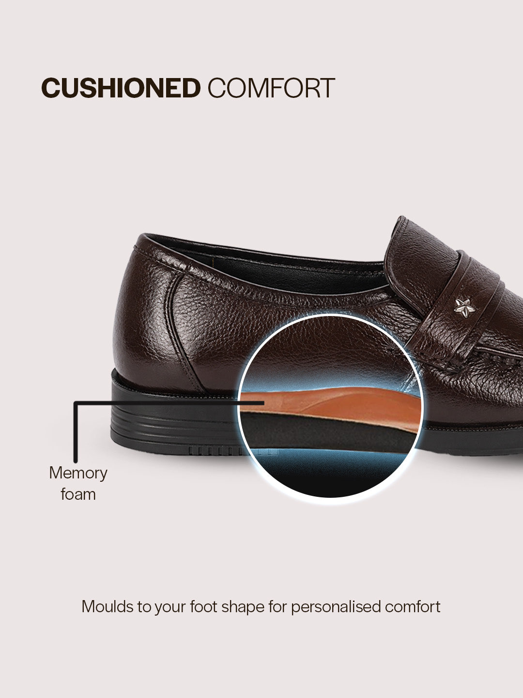 men brown genuine leather formal slip on moccasins shoes for office|memory cushion meeting slip-ons
