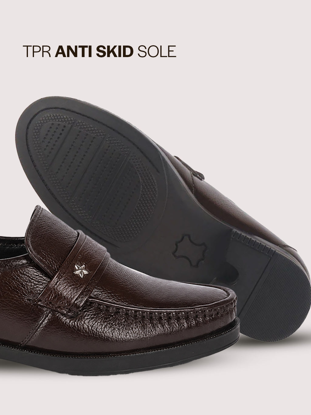 men brown genuine leather formal slip on moccasins shoes for office|memory cushion meeting slip-ons