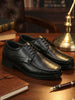Men Black Genuine Leather Formal Lace Up Moccasins Derby Shoes for Office|Memory Cushion Work Shoes Lace-Ups