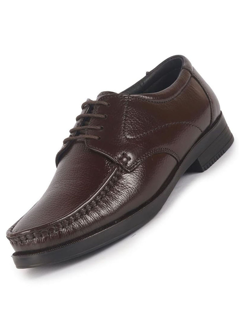 men brown genuine leather formal lace up moccasins derby shoes for office