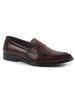 Men Brown Genuine Leather Formal Textured Slip On Shoes for Office Meetings|All Day Long Comfort With Soft Cushioned