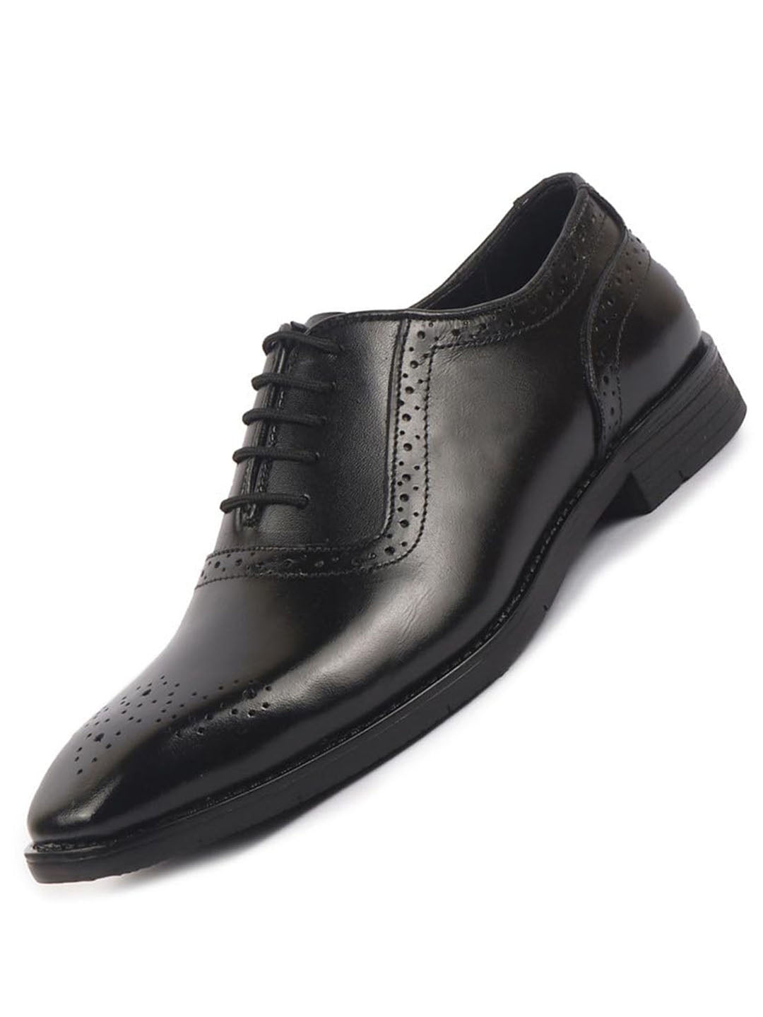 men black genuine leather formal classic lace up brogue shoes for work