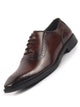 Men Brown Genuine Leather Formal Classic Lace Up Brogue Shoes for Work|Tuxedo Lace Up Shoes