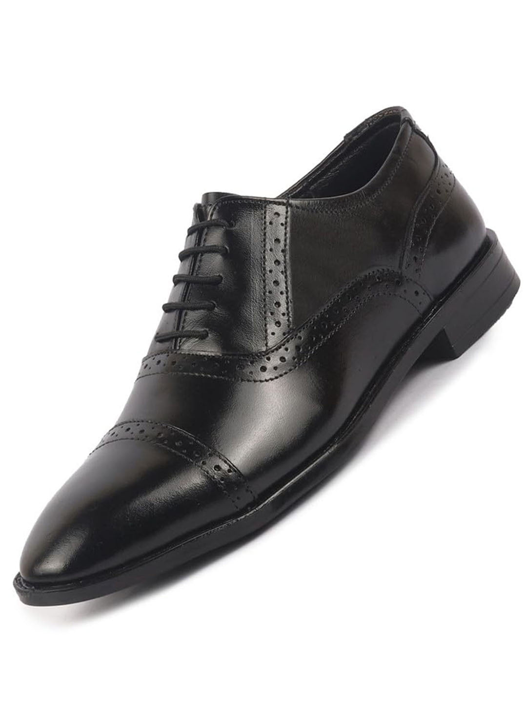 men black genuine leather formal lace up brogue shoes for office