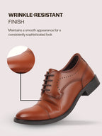 Men Tan Formal Classic Office Lace Up Derby College Shoes|Evening Party, Event, Wedding Tuxedo Oxford Shoe|Memory Cushioned Insole