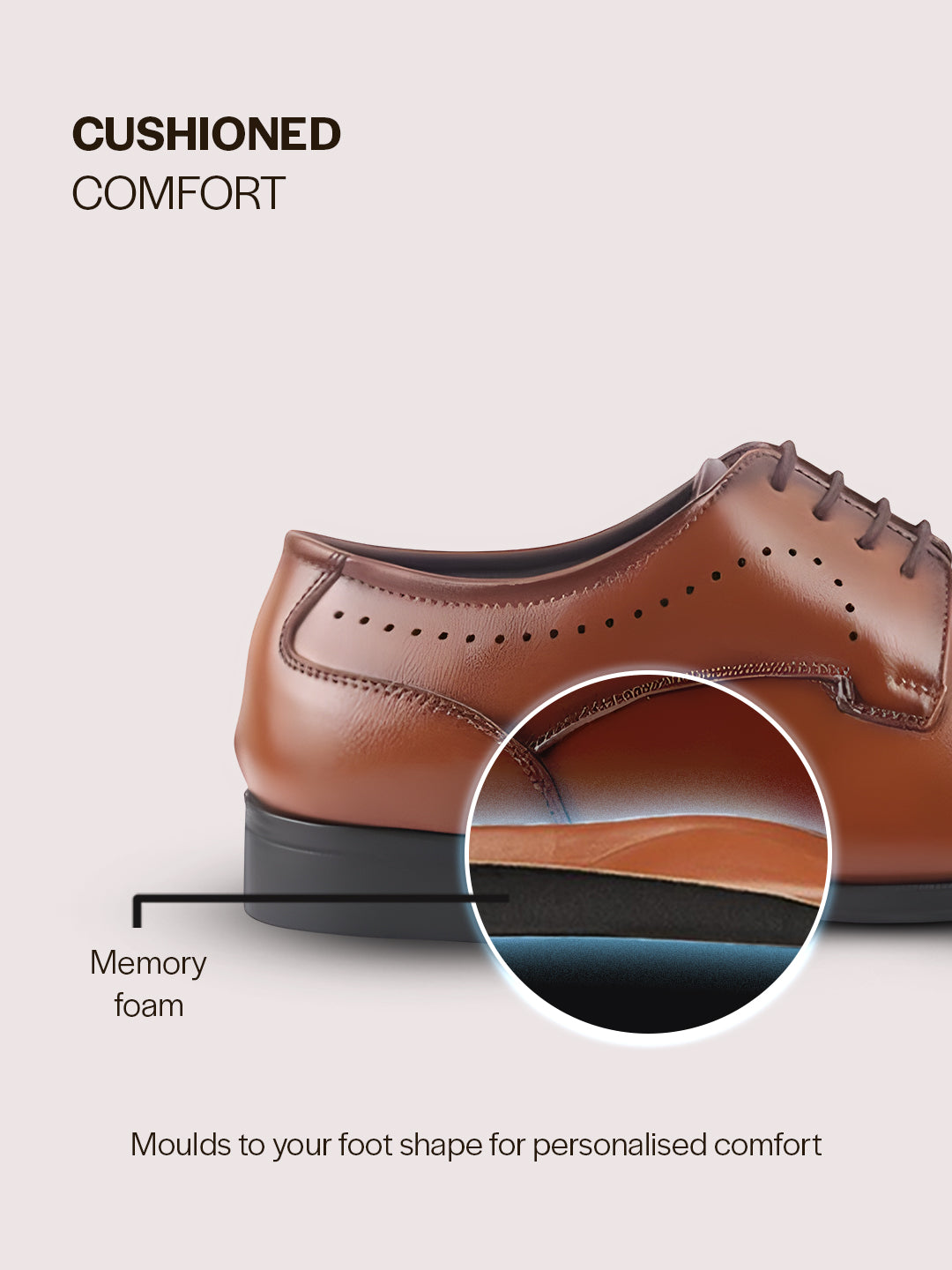 Men Tan Formal Classic Office Lace Up Derby College Shoes|Evening Party, Event, Wedding Tuxedo Oxford Shoe|Memory Cushioned Insole