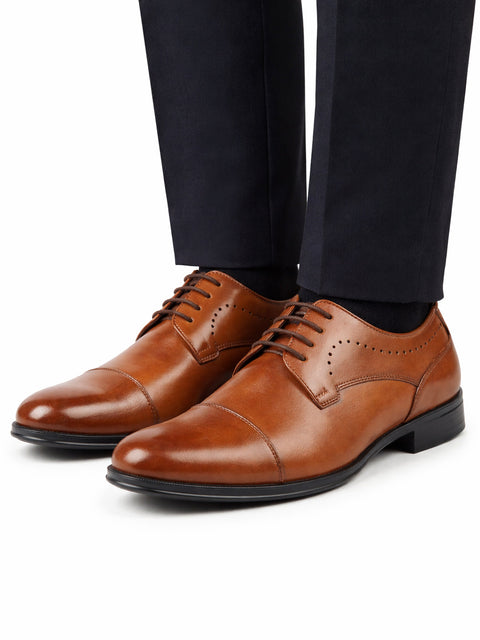 men tan formal classic office lace up derby college shoes|evening party, event, wedding tuxedo oxford shoe|memory cushioned insole