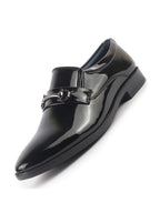 Men Black Horsebit Buckle Patent Leather Party Formal Slip On Shoes|Extra Cushioned Insole Tuxedo Loafers for Wedding, Reception, Cocktail|Slip Resistant Sole