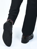 Men Black Horsebit Buckle Patent Leather Party Formal Slip On Shoes|Extra Cushioned Insole Tuxedo Loafers for Wedding, Reception, Cocktail|Slip Resistant Sole