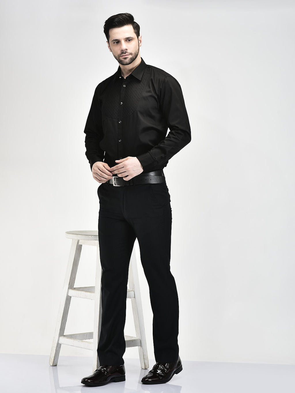black formal lace up shoes for men