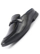 Men Black Bow Design Textured Back Open Party Formal Patent Leather Mules Shoes|All Day Long Ethnic Slip On Kurta Shoes for Wedding, Festive|Memory Cushioned Insole