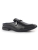Men Black Bow Design Textured Back Open Party Formal Patent Leather Mules Shoes|All Day Long Ethnic Slip On Kurta Shoes for Wedding, Festive|Memory Cushioned Insole