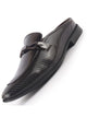 Men Brown Bow Design Textured Back Open Party Formal Patent Leather Mules Shoes|All Day Long Ethnic Slip On Kurta Shoes for Wedding, Festive|Memory Cushioned Insole