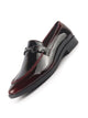Men Cherry Horsebit Buckle Patent Leather Wedding Formal Slip On Mocassin Shoes|Extra Cushioned Insole Tuxedo Loafers for Party, Reception, Cocktail|Memory Cushioned Insole