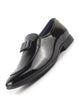 Men Black Bow Design Patent Leather Evening Cocktail Party Slip On Shoes|Memory Cushioned Insole Suit Dress Loafers for Wedding, Reception|Lightweight and Comfort