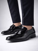 Men Black Bow Design Patent Leather Evening Cocktail Party Slip On Shoes|Memory Cushioned Insole Suit Dress Loafers for Wedding, Reception|Lightweight and Comfort