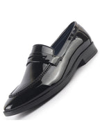 Men Black Classic Patent Leather Party Formal Slip On Shoes|Extra Cushioned Insole Tuxedo Loafers for Wedding, Reception, Cocktail|Slip Resistant Lightweight Sole