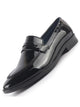 Men Black Classic Patent Leather Party Formal Slip On Shoes|Extra Cushioned Insole Tuxedo Loafers for Wedding, Reception, Cocktail|Slip Resistant Lightweight Sole