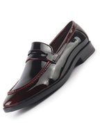 men cherry classic patent leather party formal slip on shoes